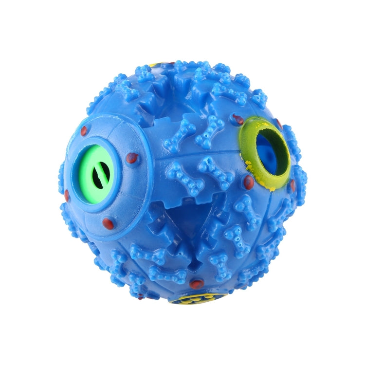 Dispensador de comida para mascotas Squeaky Giggle Quack Sound Training Toy Chew Ball, Tamaño: M, Diámetro de la bola: 9,2 cm, Size: M, Blue