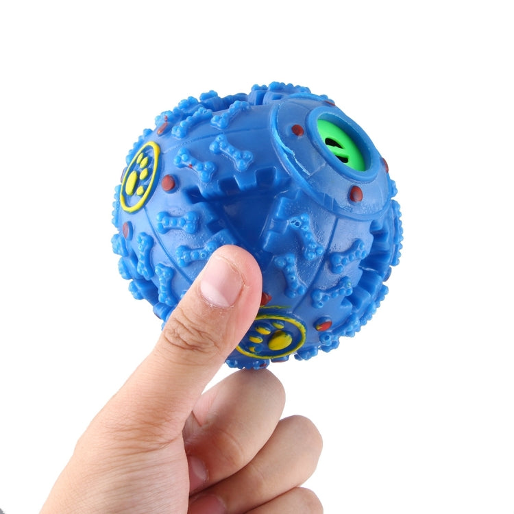 Dispensador de comida para mascotas Squeaky Giggle Quack Sound Training Toy Chew Ball, Tamaño: M, Diámetro de la bola: 9,2 cm, Size: M, Blue