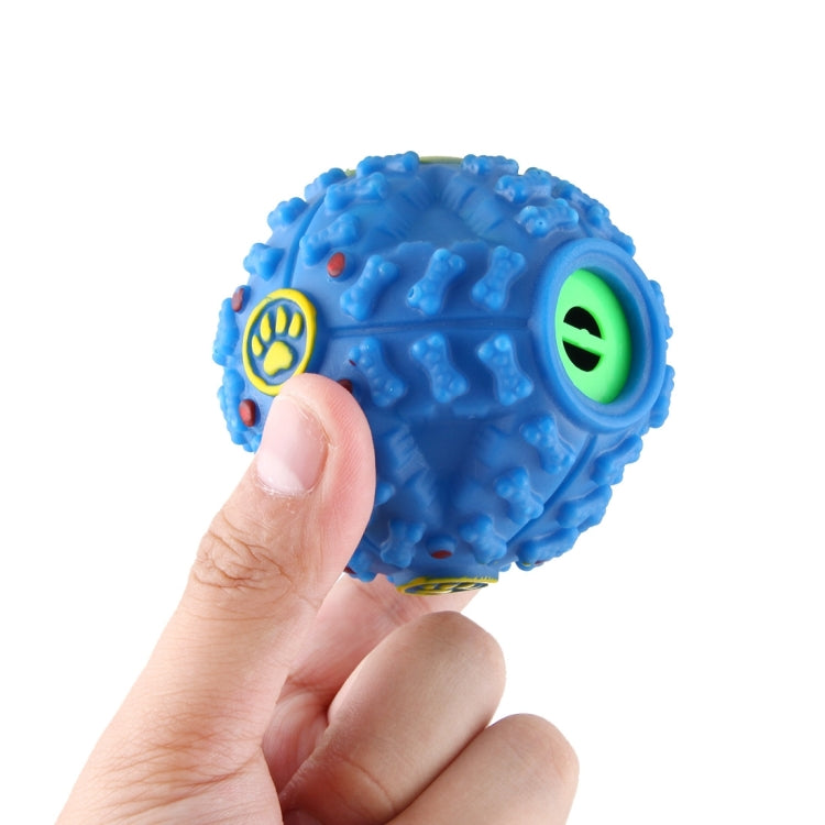 Dispensador de comida para mascotas Squeaky Giggle Quack Sound Training Toy Chew Ball, Tamaño: S, Diámetro de la bola: 7 cm, Size: S, Blue