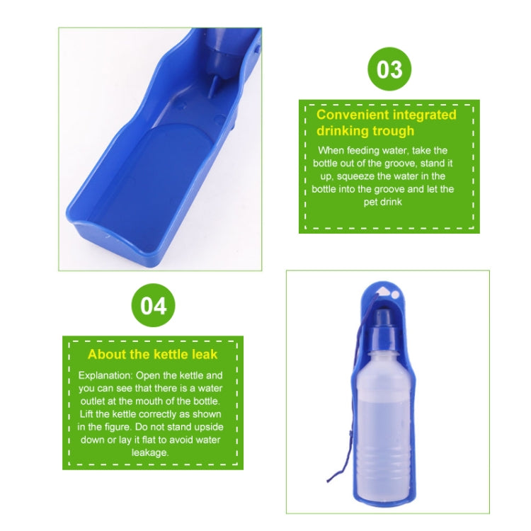 Botella de agua portátil para exteriores para perros/mascotas de 250 ml, entrega en color aleatorio, 250ml Pet Water Bottle