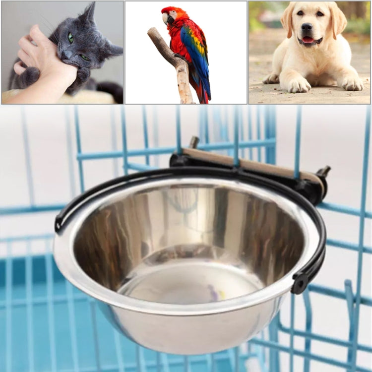 Cuenco de alimentación para perros estilo suspensión de acero inoxidable, tamaño: S, Size: Small
