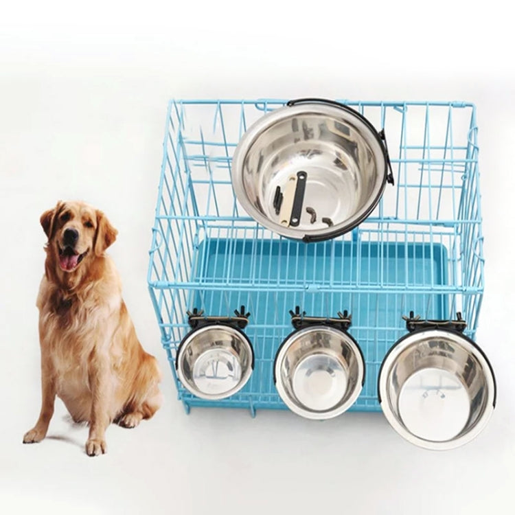 Cuenco de alimentación para perros estilo suspensión de acero inoxidable, tamaño: S, Size: Small