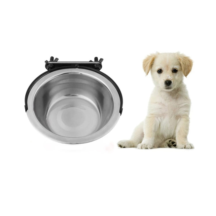 Cuenco de alimentación para perros estilo suspensión de acero inoxidable, tamaño: M, Size: Medium