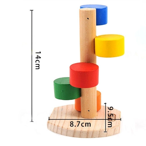 Mascota de madera Natural hámster colorido escala escalera plataforma juguete para mascotas pequeñas, Scaling Step Ladder Platform