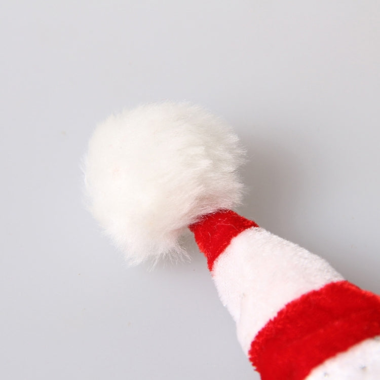 Sombrero de Navidad para perro mascota a rayas rojas y blancas occidentales, cómodo sombrero de Navidad para niños, Red and White Striped