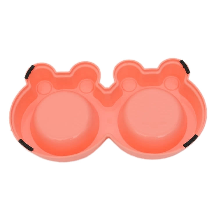 Cuencos de acero inoxidable 2 en 1, alfombrilla antideslizante con forma de dibujos animados, cuencos desmontables para mascotas, entrega de colores aleatorios, 2 in 1 Cartoon Shape Pets Bowls