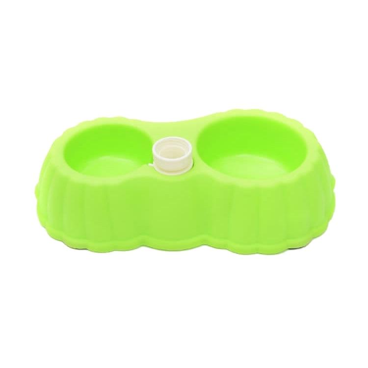 Plato de comida para perros y gatos con forma de calabaza + tazones dobles de agua potable con dispensador de agua automático, tamaño: S, Size: S  Green, Size: S  Magenta