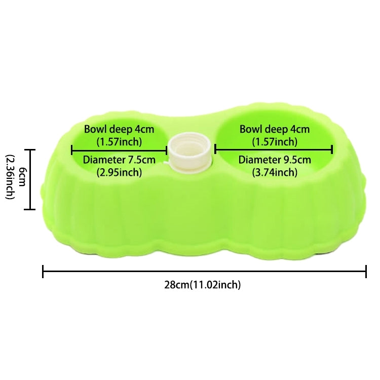 Plato de comida para perros y gatos con forma de calabaza + tazones dobles de agua potable con dispensador de agua automático, tamaño: S, Size: S  Green, Size: S  Magenta