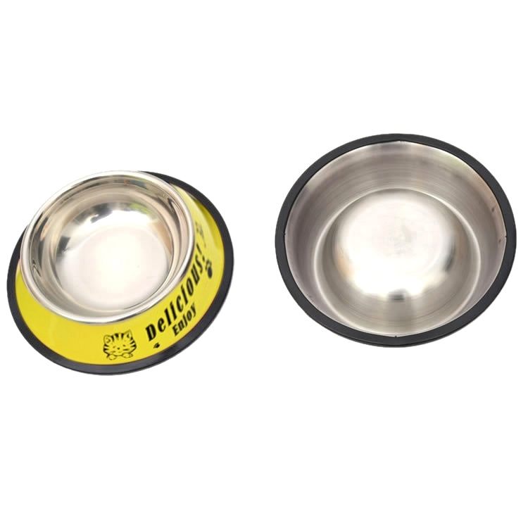 Cuencos de acero inoxidable, cuencos antideslizantes para mascotas con pintura colorida, diámetro del cuenco: 13 cm, diámetro inferior del cuenco: 17,7 cm, Diameter: 13 cm