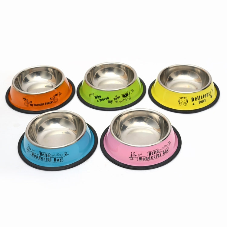 Cuencos de acero inoxidable, cuencos antideslizantes para mascotas con pintura colorida, diámetro del cuenco: 13 cm, diámetro inferior del cuenco: 17,7 cm, Diameter: 13 cm