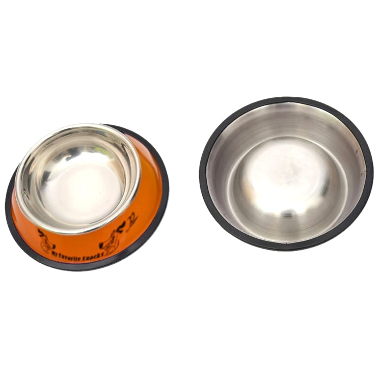 Cuencos de acero inoxidable, cuencos antideslizantes con pintura colorida para mascotas, diámetro del cuenco: 25,5 cm, diámetro inferior del cuenco: 32,5 cm, Diameter: 25.5 cm