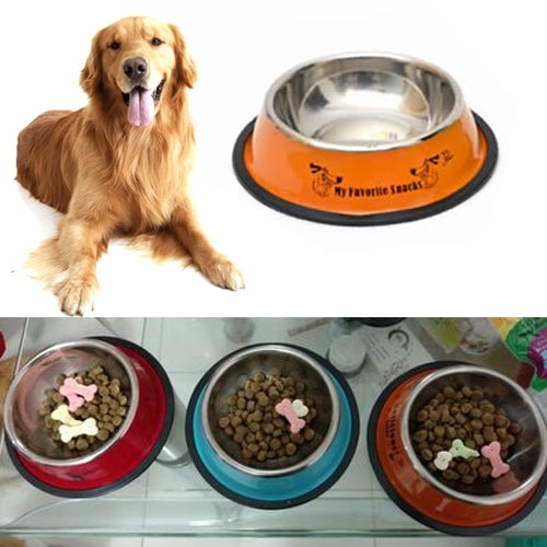 Cuencos de acero inoxidable, cuencos antideslizantes con pintura colorida para mascotas, diámetro del cuenco: 25,5 cm, diámetro inferior del cuenco: 32,5 cm, Diameter: 25.5 cm