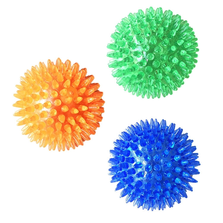 Juguete con sonido para mascotas, bola de erizo, Golden Retriever, juguete dental resistente a mordeduras molares para mascotas grandes, mediano, diámetro: 9 cm, entrega de colores aleatorios, Medium, Diameter: 9cm