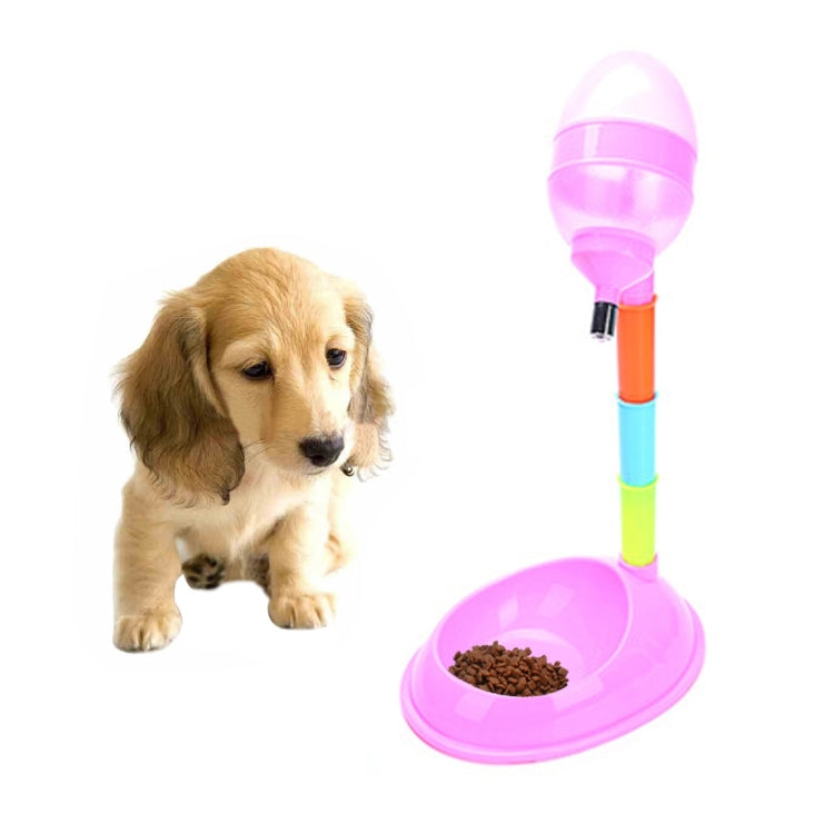 Suministros para mascotas Perro mascota Gato 2 en 1 Alimentación y riego automáticos Varilla ajustable vertical Alimentador de agua para mascotas, Capacidad: 600 ml