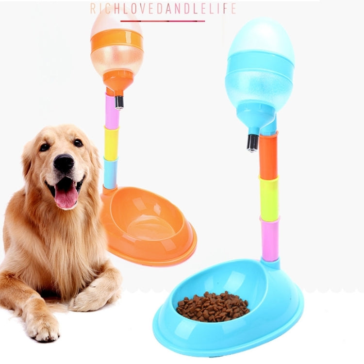 Suministros para mascotas Perro mascota Gato 2 en 1 Alimentación y riego automáticos Varilla ajustable vertical Alimentador de agua para mascotas, Capacidad: 600 ml