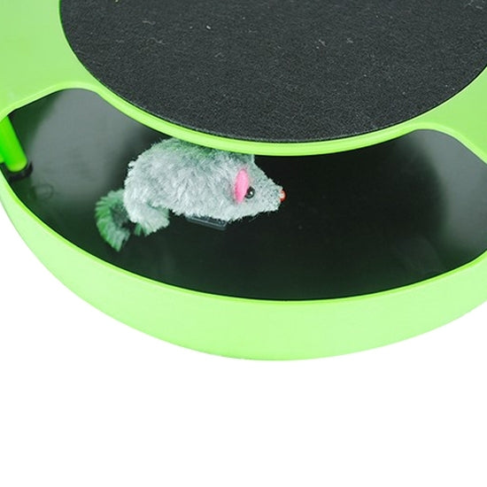 Suministros para mascotas, gato, plástico, atrapa el ratón, plataforma giratoria interactiva, juguetes para mascotas, Turntable Pet Toys