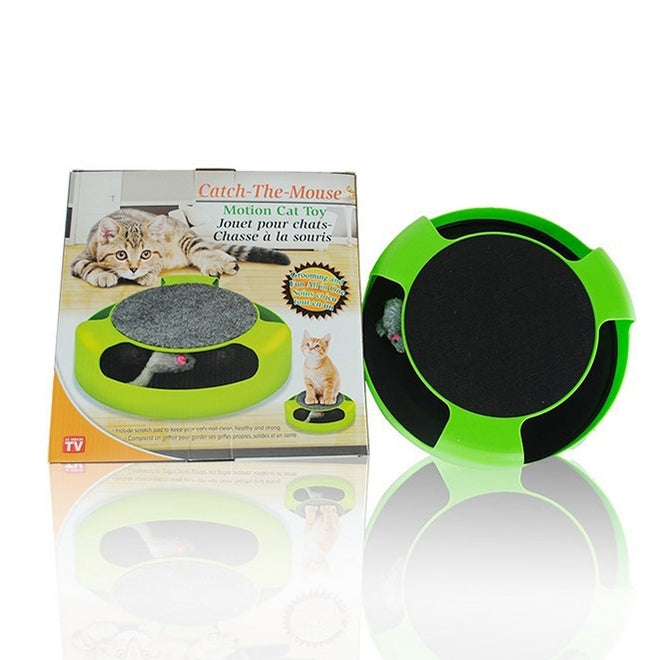 Suministros para mascotas, gato, plástico, atrapa el ratón, plataforma giratoria interactiva, juguetes para mascotas, Turntable Pet Toys