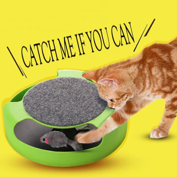 Suministros para mascotas, gato, plástico, atrapa el ratón, plataforma giratoria interactiva, juguetes para mascotas, Turntable Pet Toys