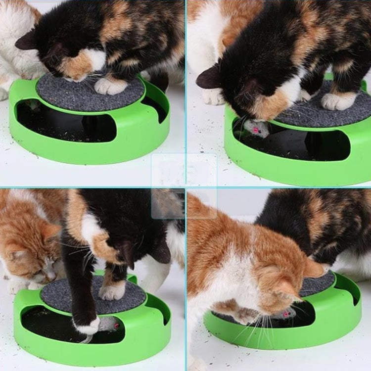 Suministros para mascotas, gato, plástico, atrapa el ratón, plataforma giratoria interactiva, juguetes para mascotas, Turntable Pet Toys