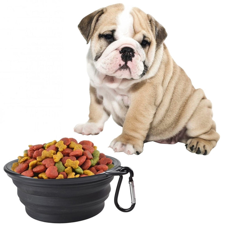 Cuenco de alimentación plegable portátil para mascotas, comedero con plato de agua de silicona, cuenco de viaje para cachorros, entrega de colores aleatorios, diámetro del cuenco: 13 cm
