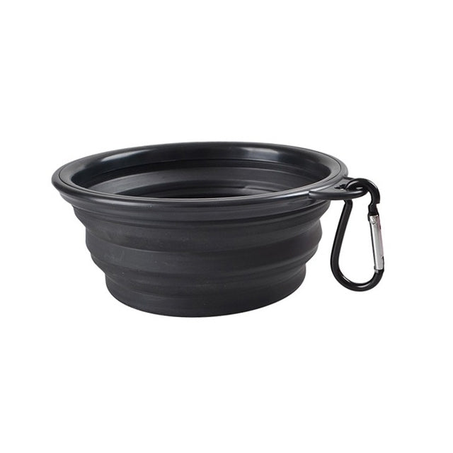 Cuenco de alimentación plegable portátil para mascotas, comedero con plato de agua de silicona, cuenco de viaje para cachorros, entrega de colores aleatorios, diámetro del cuenco: 13 cm