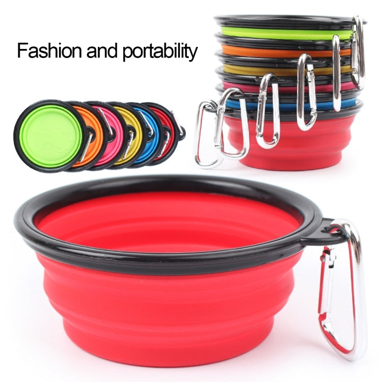 Cuenco de alimentación plegable portátil para mascotas, comedero con plato de agua de silicona, cuenco de viaje para cachorros, entrega de colores aleatorios, diámetro del cuenco: 13 cm