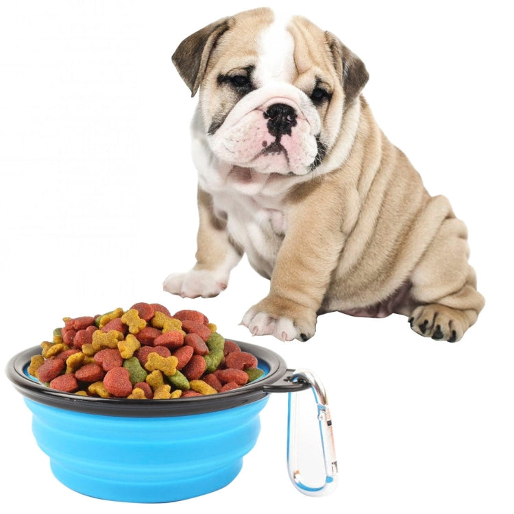Cuenco de alimentación plegable portátil para mascotas, comedero con plato de agua de silicona, cuenco de viaje para cachorros, entrega de colores aleatorios, diámetro del cuenco: 13 cm