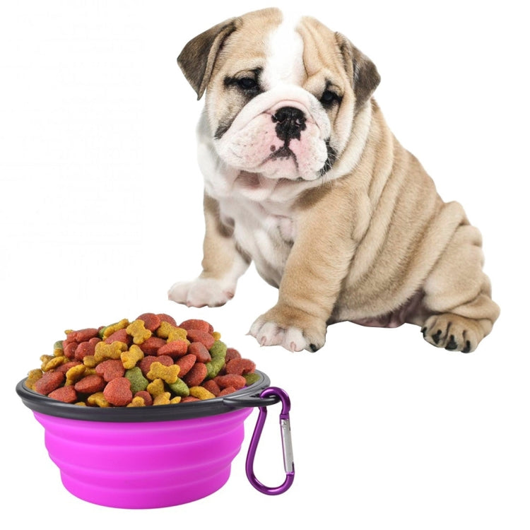 Cuenco de alimentación plegable portátil para mascotas, comedero con plato de agua de silicona, cuenco de viaje para cachorros, entrega de colores aleatorios, diámetro del cuenco: 13 cm