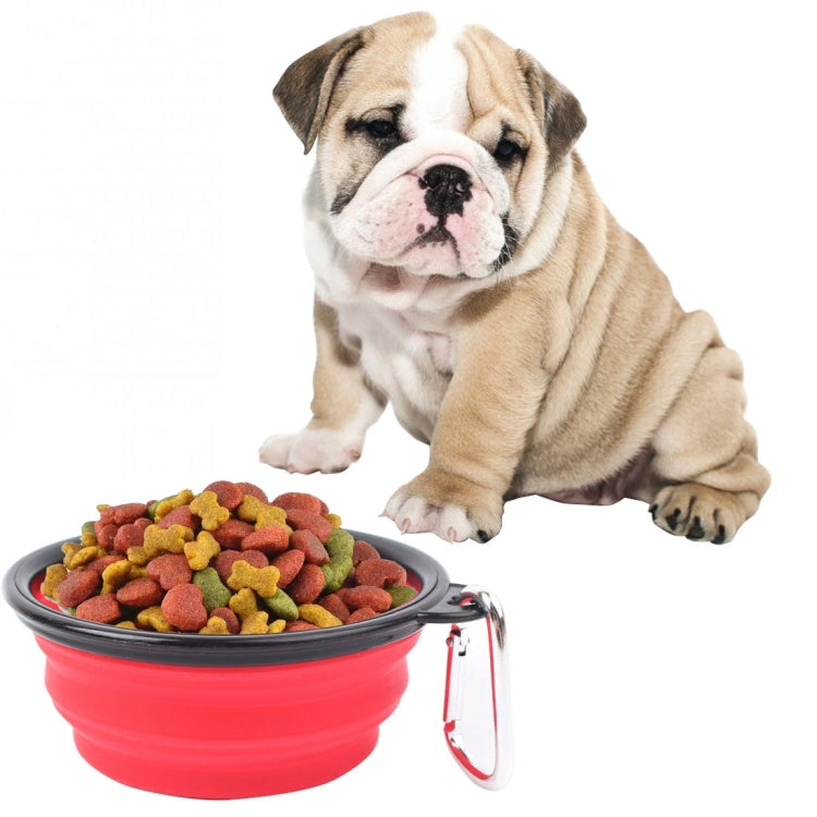 Cuenco de alimentación plegable portátil para mascotas, comedero con plato de agua de silicona, cuenco de viaje para cachorros, entrega de colores aleatorios, diámetro del cuenco: 13 cm