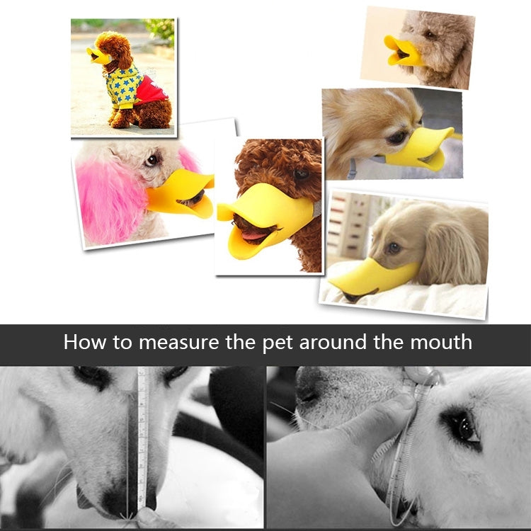 Bozal de silicona con forma de boca de pato lindo para perro mascota, tamaño: M, M  Coffee, M  Pink, M  Yellow