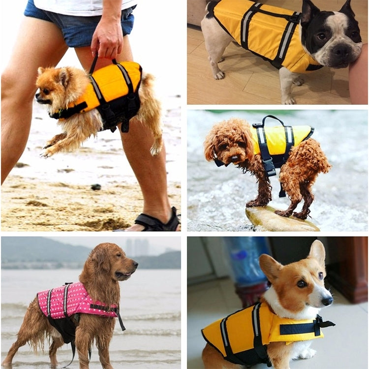 Chaleco salvavidas con rayas reflectantes para perros Pet Saver para nadar, navegar, surfear, tamaño: S, Size: S