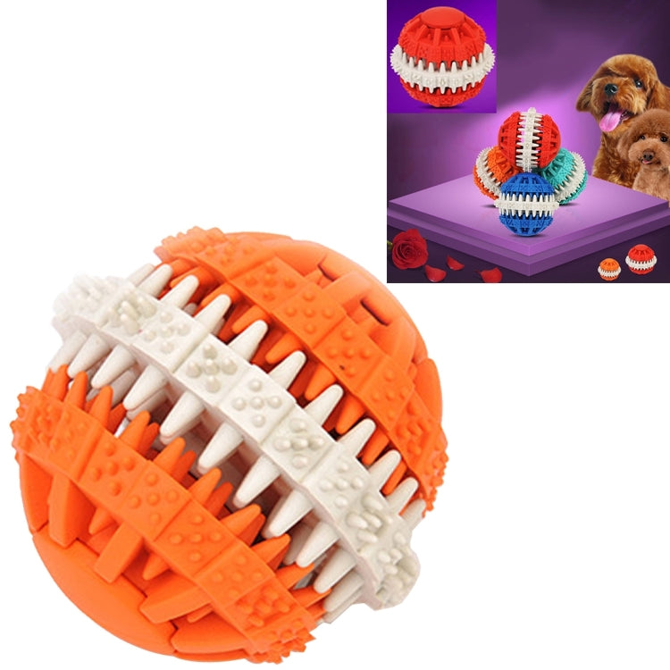 Pelotas de juguete para perros para limpieza de dientes, juguetes para masticar, bolas de goma suave no tóxica, tamaño pequeño, Small Size (Orange)