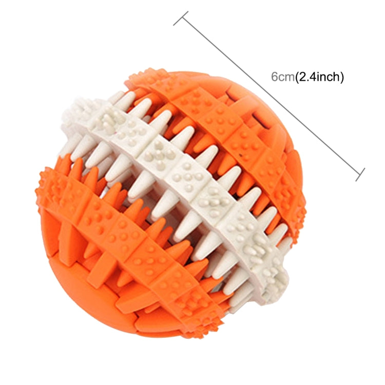 Pelotas de juguete para perros para limpieza de dientes, juguetes para masticar, bolas de goma suave no tóxica, tamaño pequeño, Small Size (Orange)