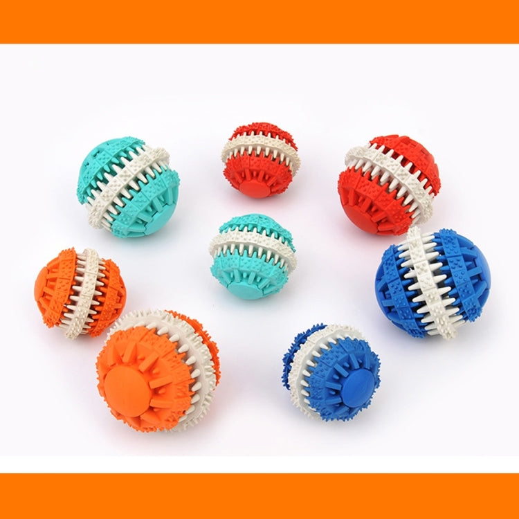 Pelotas de juguete para perros para limpieza de dientes, juguetes para masticar, bolas de goma suave no tóxica, tamaño pequeño, Small Size (Orange)