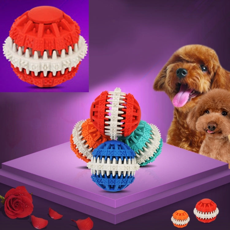 Pelotas de juguete para perros para limpieza de dientes, juguetes para masticar, bolas de goma suave no tóxica, tamaño pequeño, Small Size (Orange)