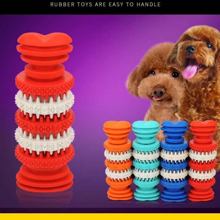 Juguete para perros para mascotas Limpieza de dientes Juguetes para masticar de caucho suave no tóxico, tamaño pequeño, longitud: 12 cm, 12cm Red