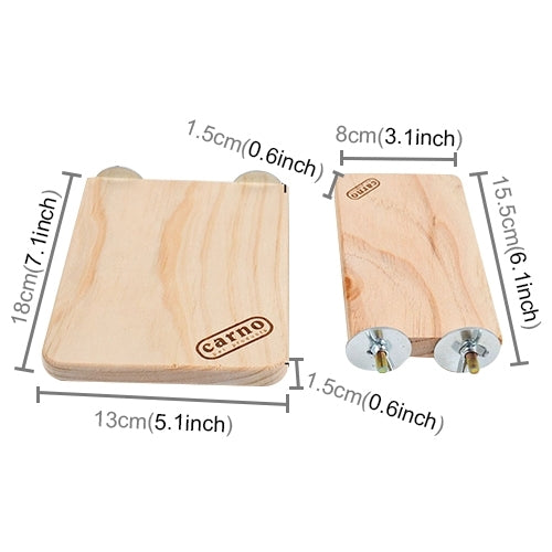 Trampolín rectangular de madera para mascotas, hámster, juguetes de pedales para mascotas pequeñas, pequeño, Springboard, Small