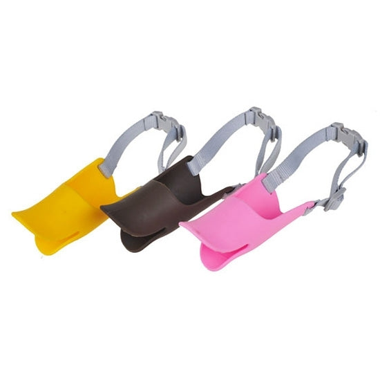 Bozal de silicona con forma de boca de pato lindo para perro mascota, tamaño: L, L  Pink, L  Yellow, L  Coffee