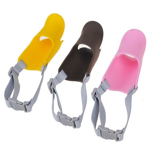 Bozal de silicona con forma de boca de pato lindo para perro mascota, tamaño: L, L  Pink, L  Yellow, L  Coffee