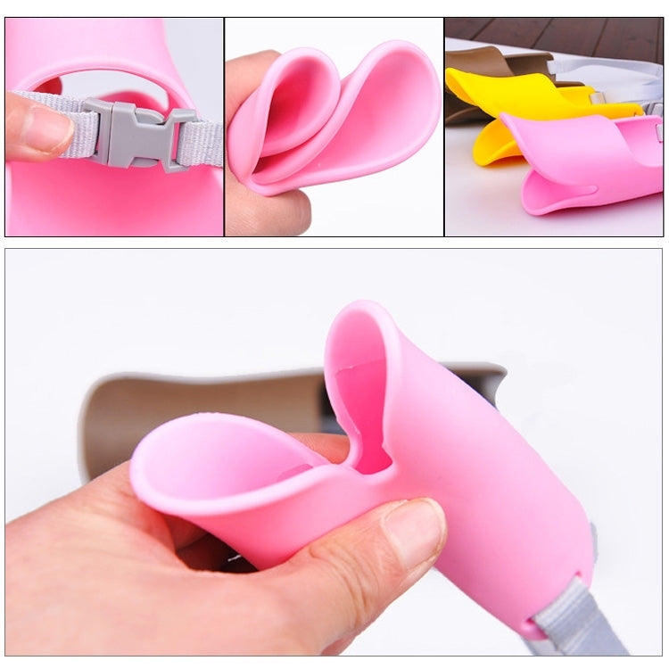 Bozal de silicona con forma de boca de pato lindo para perro mascota, tamaño: L, L  Pink, L  Yellow, L  Coffee