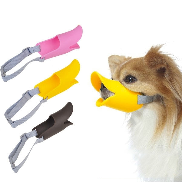 Bozal de silicona con forma de boca de pato lindo para perro mascota, tamaño: L, L  Pink, L  Yellow, L  Coffee