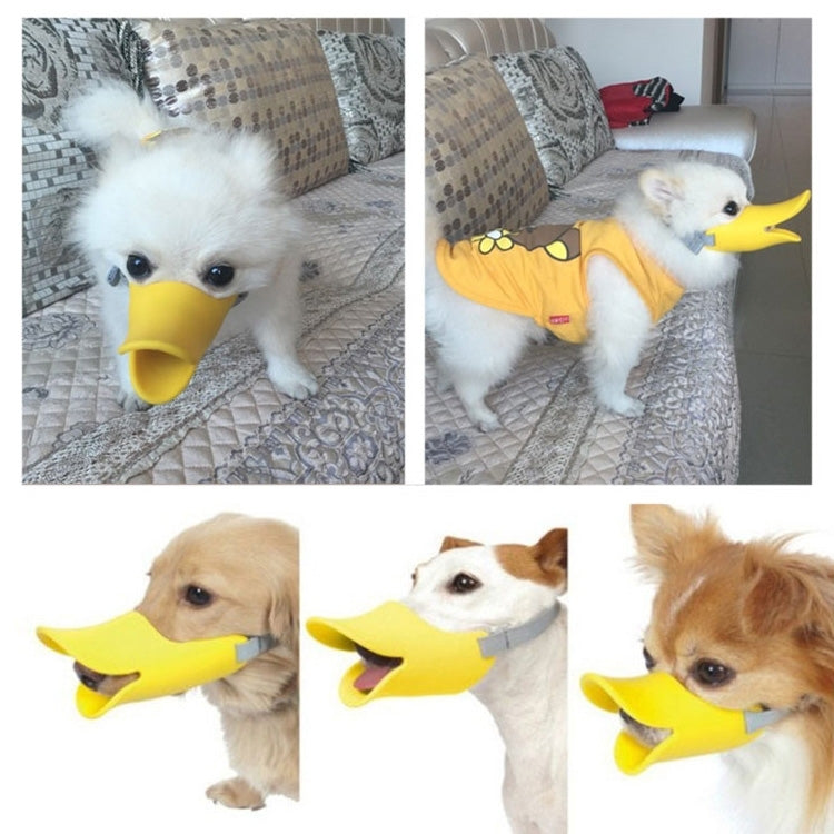 Bozal de silicona con forma de boca de pato lindo para perro mascota, tamaño: L, L  Pink, L  Yellow, L  Coffee