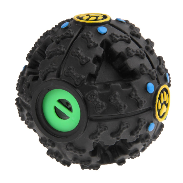 Dispensador de comida para perros y gatos, juguete de entrenamiento con sonido, bola para masticar, risita chirriante, Size: S, 7cm Black, Size: M, 9cm Black, Size: L, 11cm Black