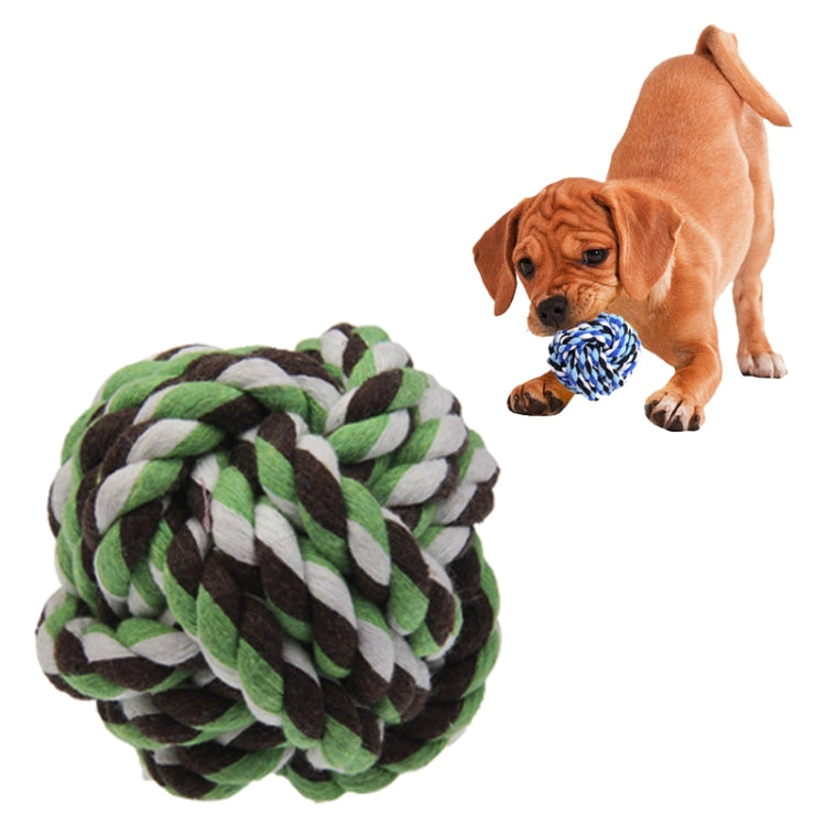 Bola de cuerda de algodón para mascotas/juguete para perros y gatos, diámetro 7,5 cm (entrega de colores aleatorios), Cotton Rope Ball