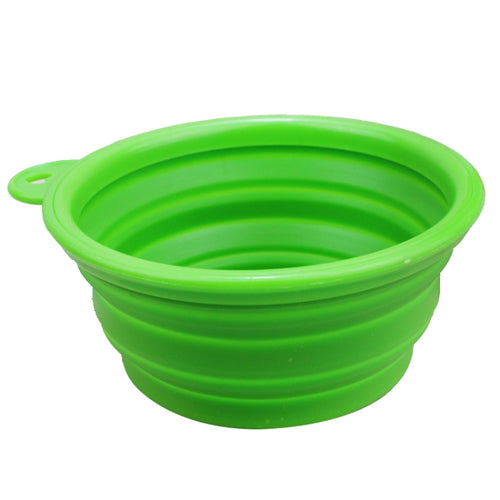 Alimentador de alimentos de silicona estirable portátil, plato para servir, recipiente de agua para gatos, perros y mascotas (entrega de colores aleatorios), Stretchable Silicon Food Feeder