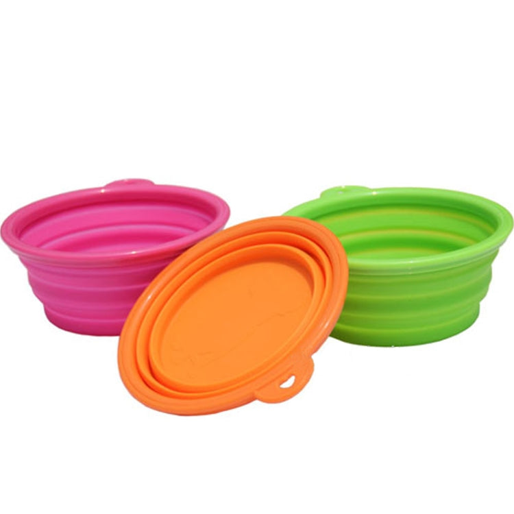 Alimentador de alimentos de silicona estirable portátil, plato para servir, recipiente de agua para gatos, perros y mascotas (entrega de colores aleatorios), Stretchable Silicon Food Feeder