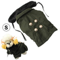 Precioso paño de lana con cuello de piel, abrigo para perros, ropa para mascotas, tamaño: XL, Size: S(Deep Green)