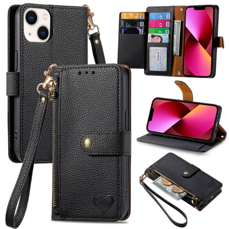 Estuche para teléfono de cuero Love Zipper Lanyard, For iPhone 14 Pro Max, For iPhone 7 / 8 / SE 2022, For iPhone 13 Pro Max, For iPhone 13 Pro, For iPhone 13, For iPhone 12 / 12 Pro, For iPhone 12 Pro Max, For iPhone 11 Pro Max