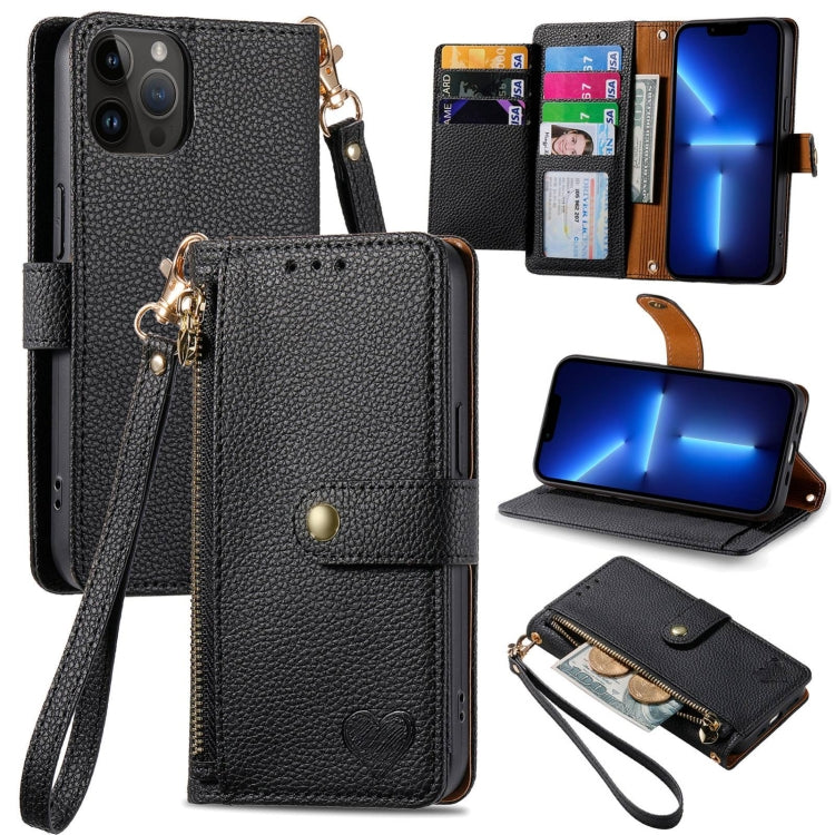 Estuche para teléfono de cuero Love Zipper Lanyard, For iPhone 14 Pro Max, For iPhone 7 / 8 / SE 2022, For iPhone 13 Pro Max, For iPhone 13 Pro, For iPhone 13, For iPhone 12 / 12 Pro, For iPhone 12 Pro Max, For iPhone 11 Pro Max