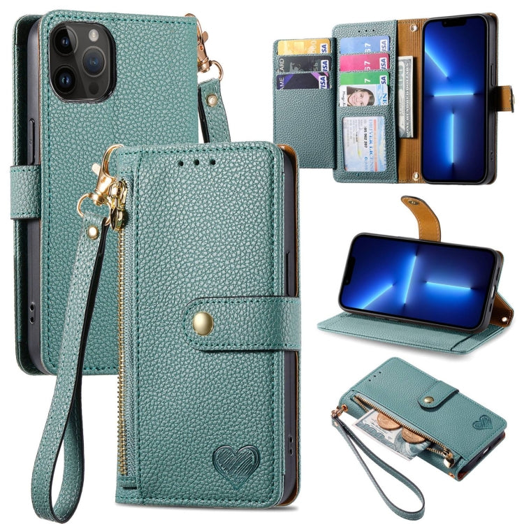 Estuche para teléfono de cuero Love Zipper Lanyard, For iPhone 14 Pro Max, For iPhone 7 / 8 / SE 2022, For iPhone 13 Pro Max, For iPhone 13 Pro, For iPhone 13, For iPhone 12 / 12 Pro, For iPhone 12 Pro Max, For iPhone 11 Pro Max